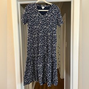 Navy Flower Tshirt Dress